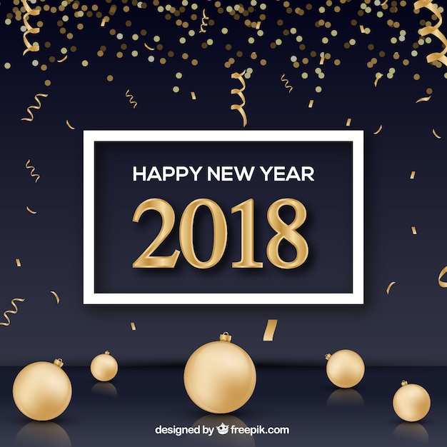 Fondo negro y dorado de año nuevo
