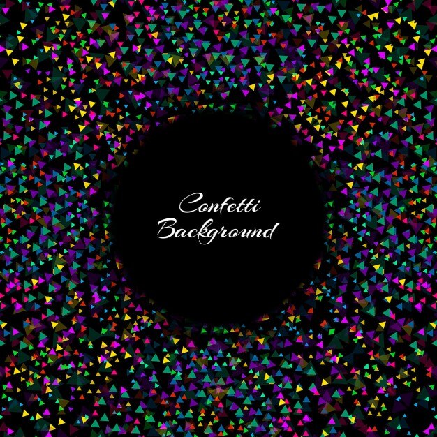 Fondo negro elegante de confeti