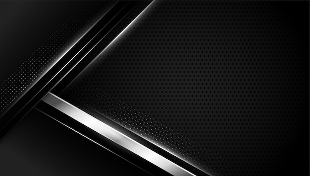 Fondo negro con formas geométricas plateadas