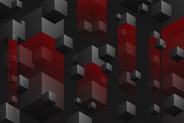Fondo negro con gradiente con cubos