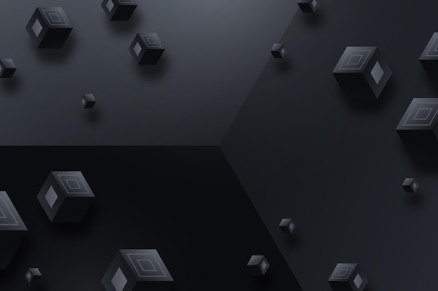Fondo negro con gradiente con cubos