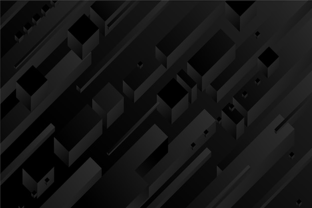 Fondo negro con gradiente con cubos