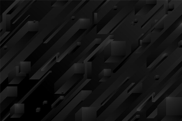 Fondo negro con gradiente con cubos