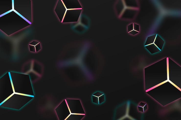 Vector gratuito fondo negro con gradiente con cubos