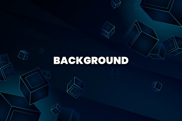 Fondo negro con gradiente con cubos