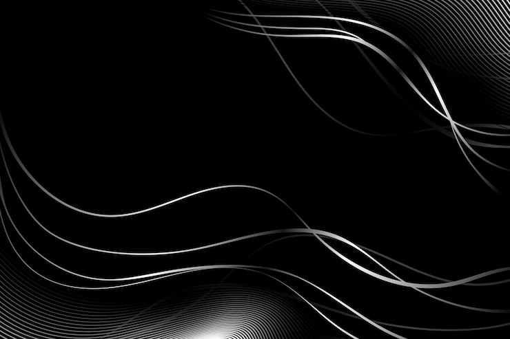 Vector gratuito fondo negro gradiente con líneas onduladas