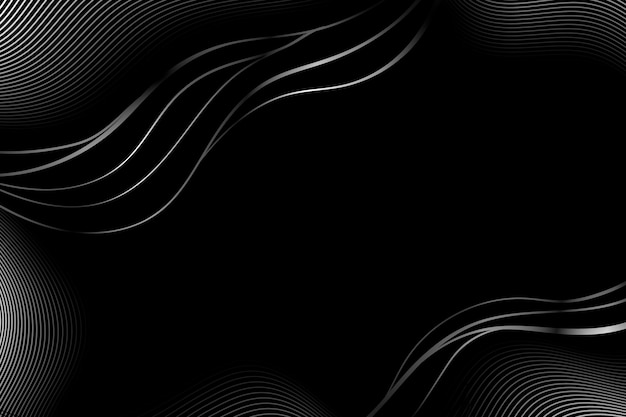 Fondo negro gradiente con líneas onduladas