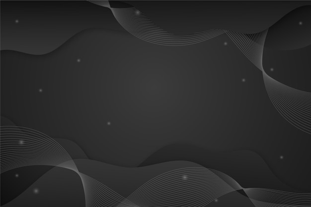 Fondo negro gradiente con líneas onduladas