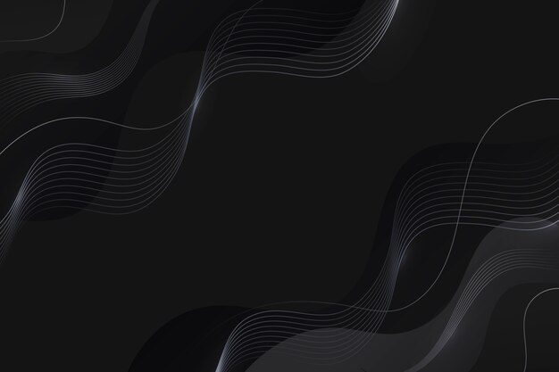 Fondo negro gradiente con líneas onduladas