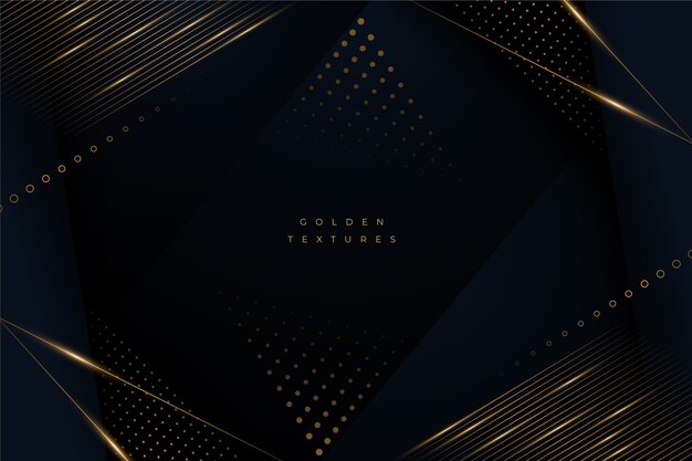 Fondo negro gradiente con texturas doradas