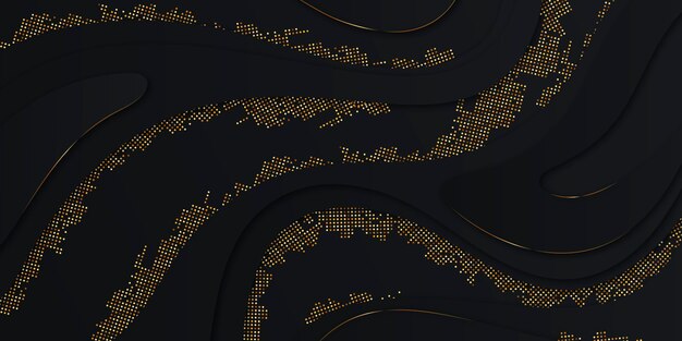 Fondo negro gradiente con texturas doradas