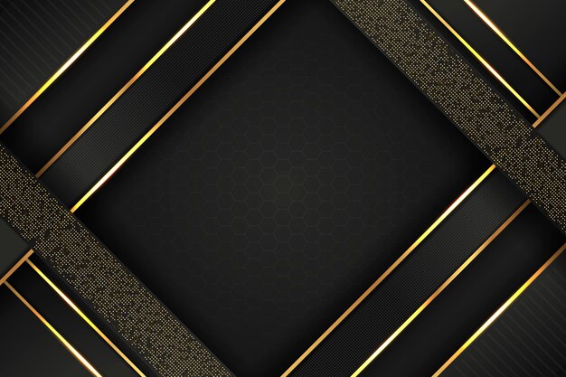 Fondo negro gradiente con texturas doradas