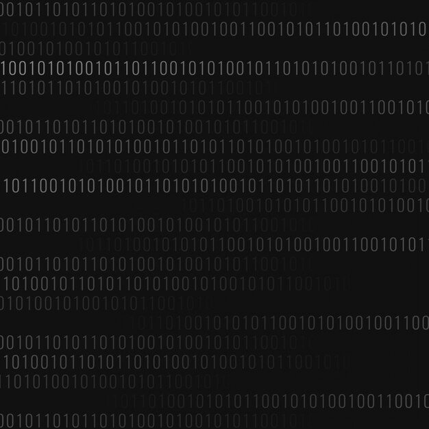 Fondo negro con números binarios