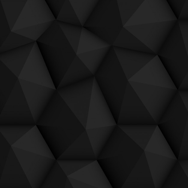 Fondo negro poligonal abstracto