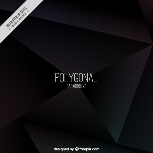 Fondo negro poligonal 
