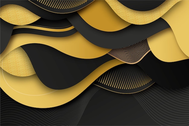 Fondo negro realista con texturas doradas