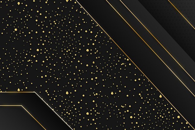 Fondo negro realista con texturas doradas
