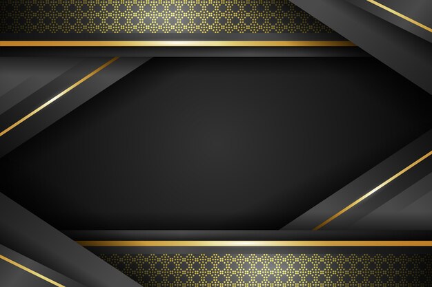 Fondo negro realista con texturas doradas