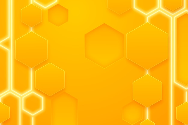 Fondo de neón amarillo realista