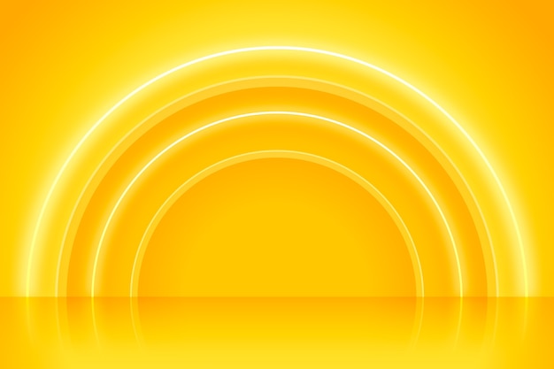 Fondo de neón amarillo realista
