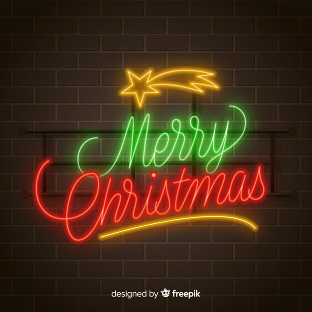 Fondo neón de feliz navidad