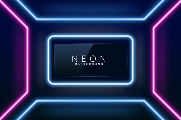 Fondo de neón con luces azules y violetas