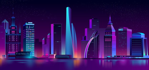 Fondo de neón megapolis