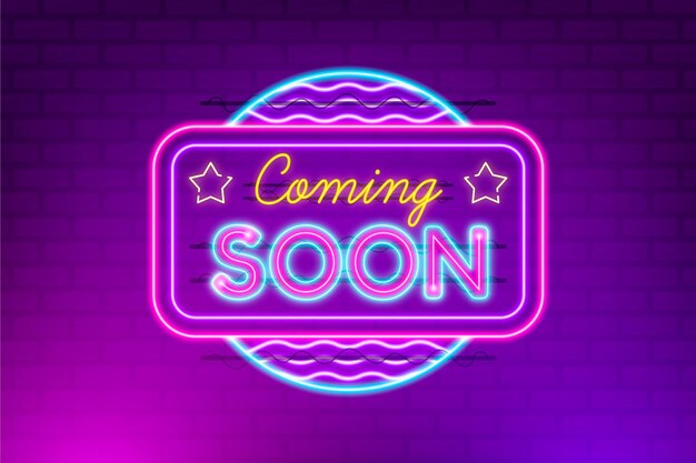 Fondo de neón próximamente
