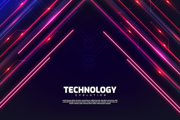 Fondo de neón de tecnología