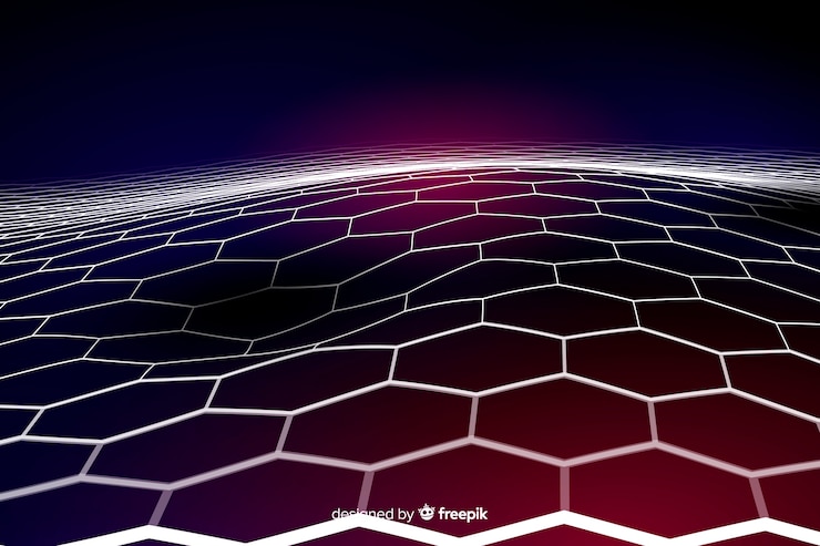 Vector gratuito fondo neto futurista hexagonal