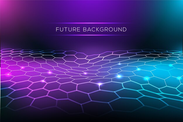 Fondo neto hexagonal futurista