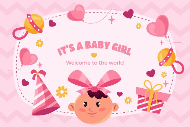 Fondo niña bebé dibujado a mano
