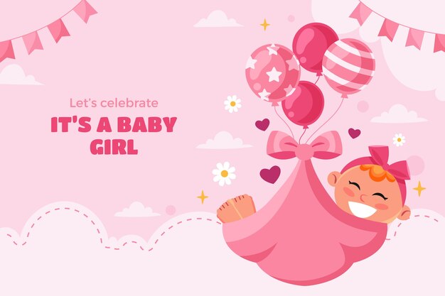 Fondo niña bebé dibujado a mano