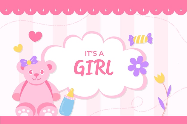 Fondo niña bebé dibujado a mano