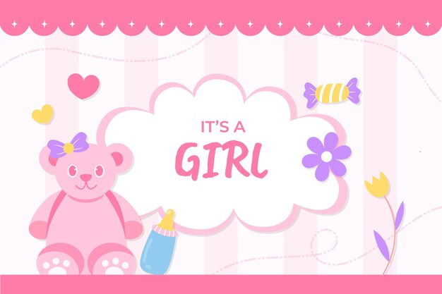 Fondo niña bebé dibujado a mano