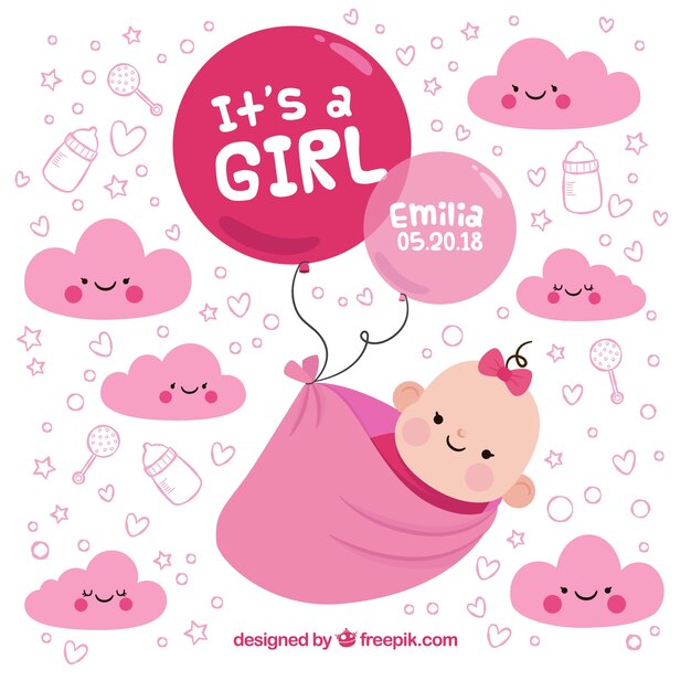 Fondo de niña en estilo hecho a mano
