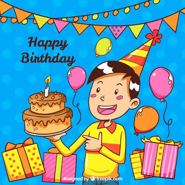 Fondo de niño celebrando el cumpleaños