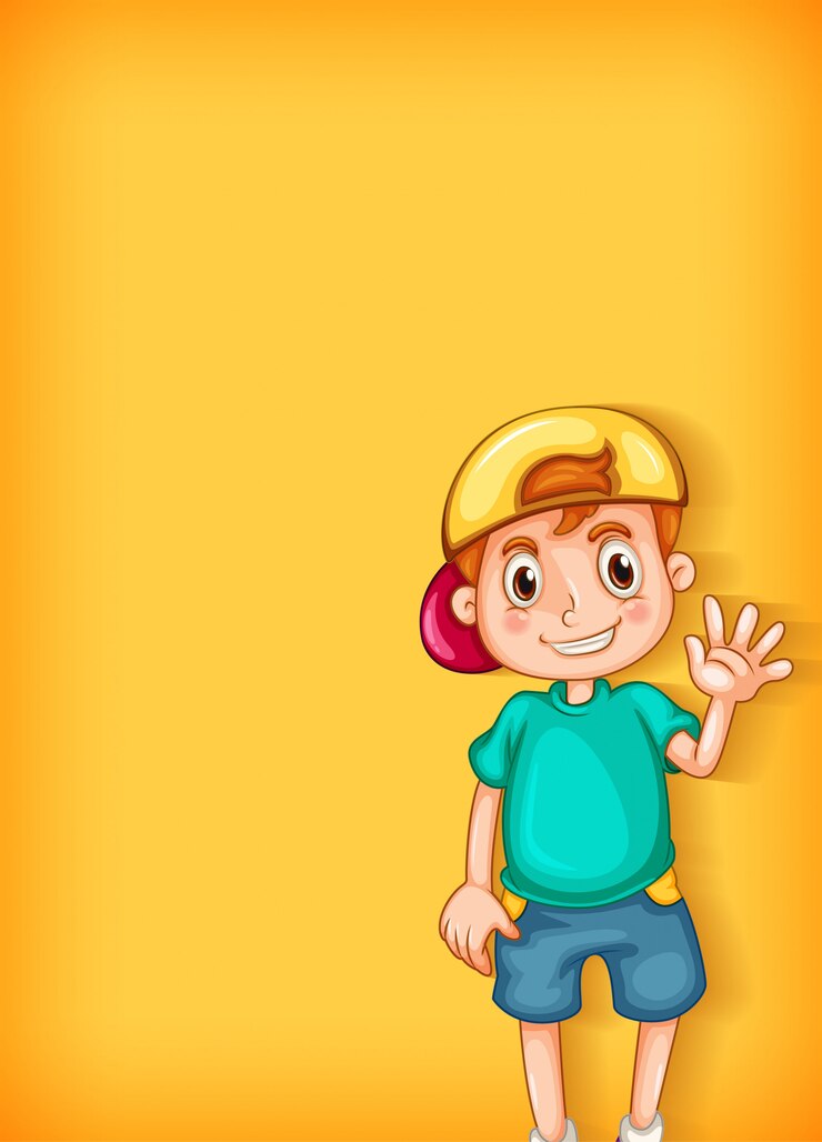 Vector gratuito fondo con niño feliz saludando