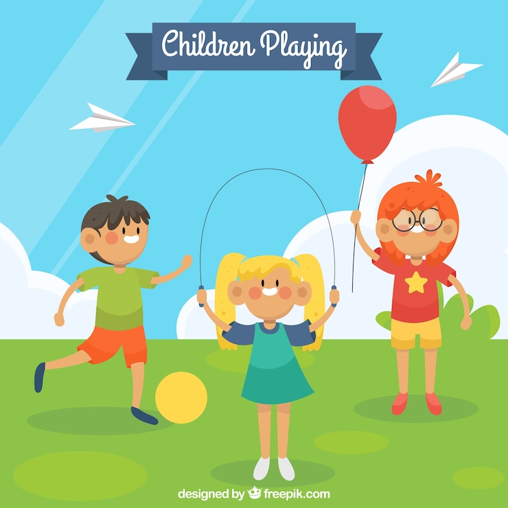 Vector gratuito fondo de niños en el parque jugando