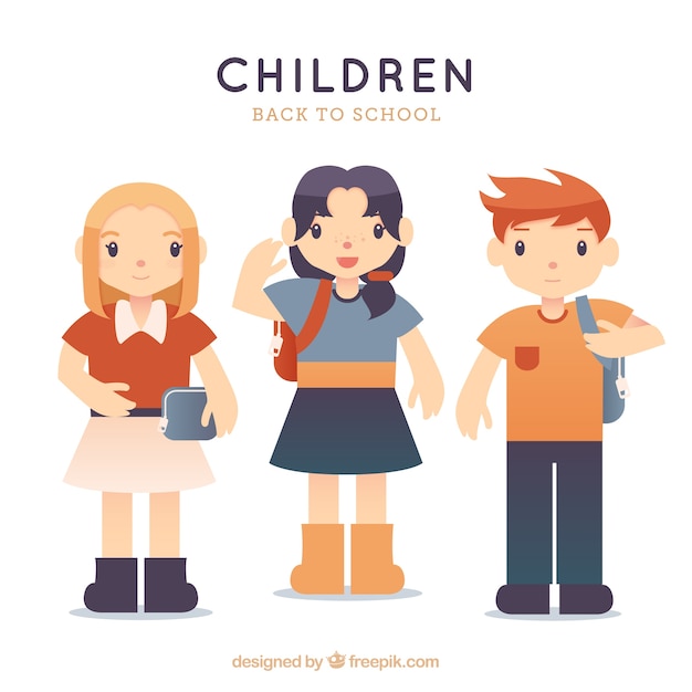 Vector gratuito fondo de niños de vuelta al colegio