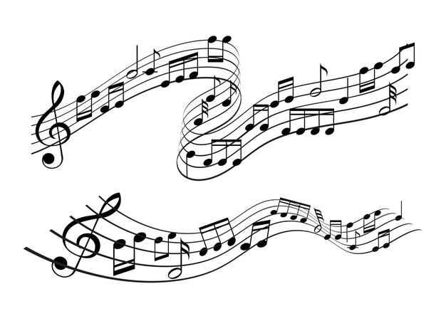 Fondo de notas de música abstracta