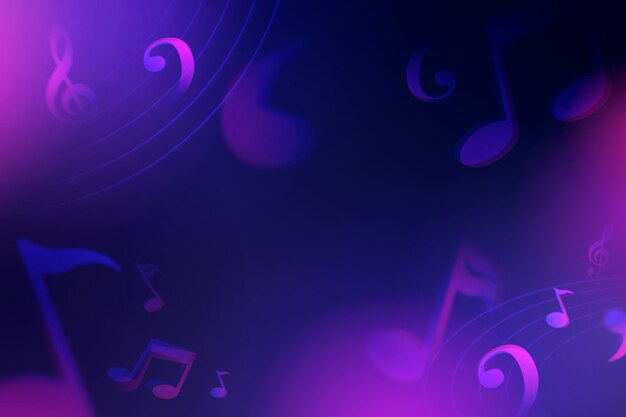 Fondo de notas musicales en gradiente