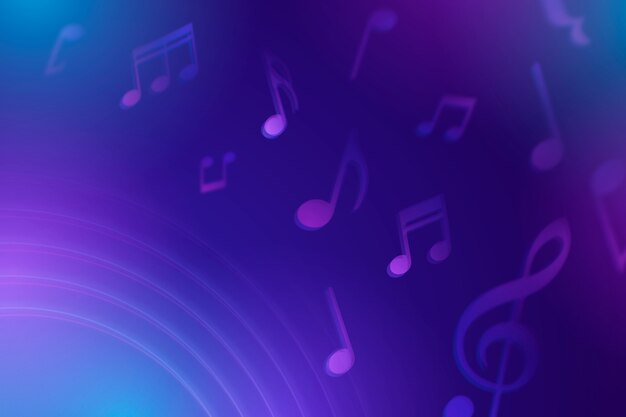 Fondo de notas musicales en gradiente