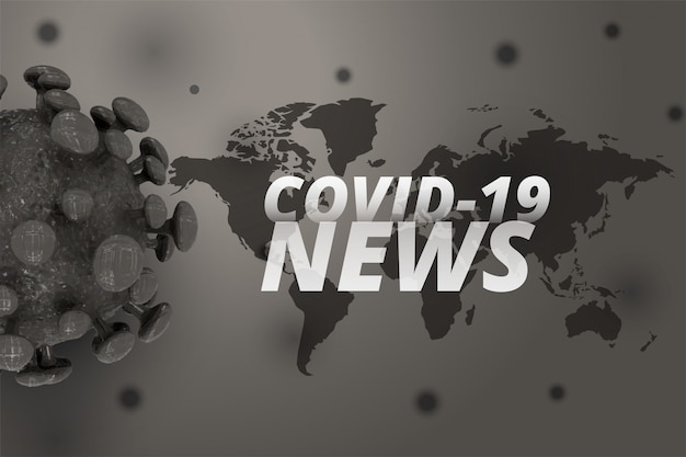 Fondo de noticias y actualizaciones de Covid-19 con coronavirus 3d