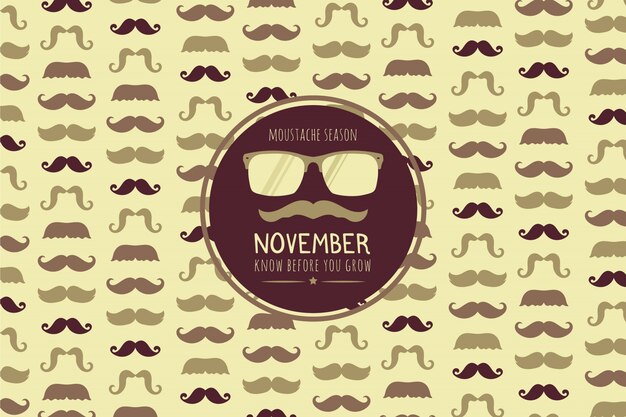 Fondo de november con diferentes tipos de bigotes