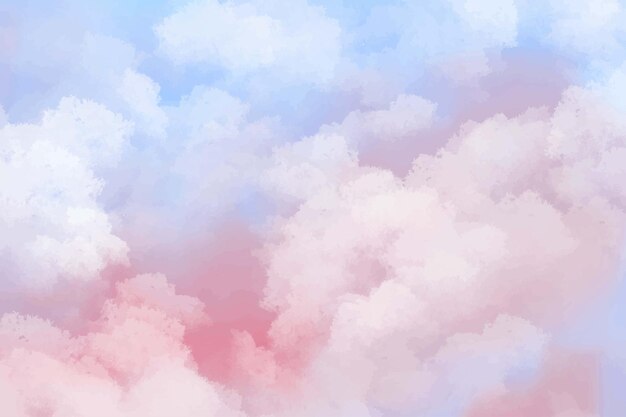 Fondo de nube de cielo pastel acuarela pintada a mano