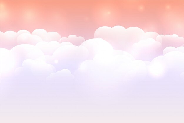 Fondo de nube de ensueño con cielo de color pastel