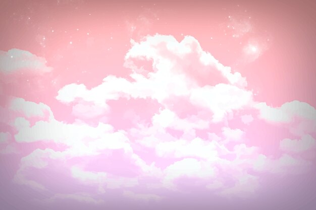 Fondo de nubes de algodón de azúcar acuarela