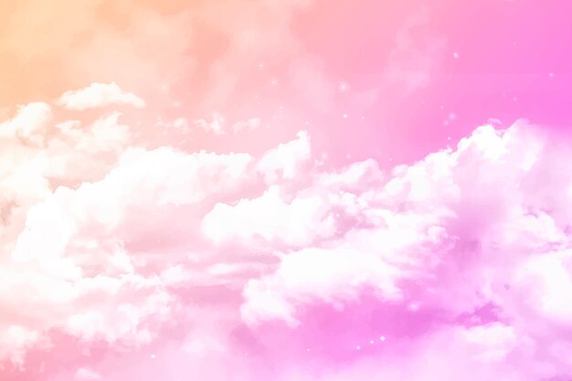 Fondo de nubes de algodón de azúcar acuarela