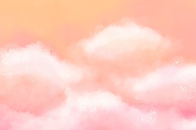 El fondo de las nubes de algodón de azúcar de acuarela